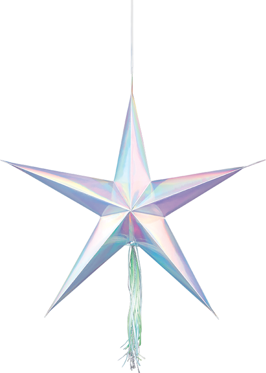 Shimmering Party Iridescent Hanging 3D Star Decorations