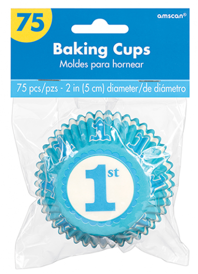 1st Birthday Blue Standard Cupcake Cases