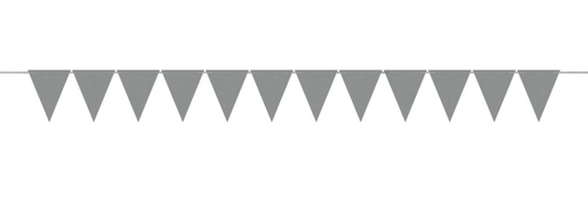 Mini Paper Pennant Banner - Silver