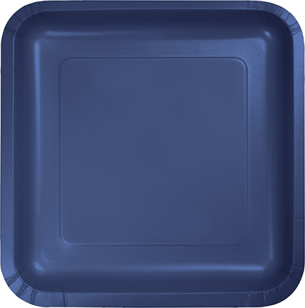Navy Blue Square Lunch Plates Paper 18cm