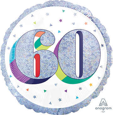 45cm Standard Holographic Here's to Your Birthday 60 S55