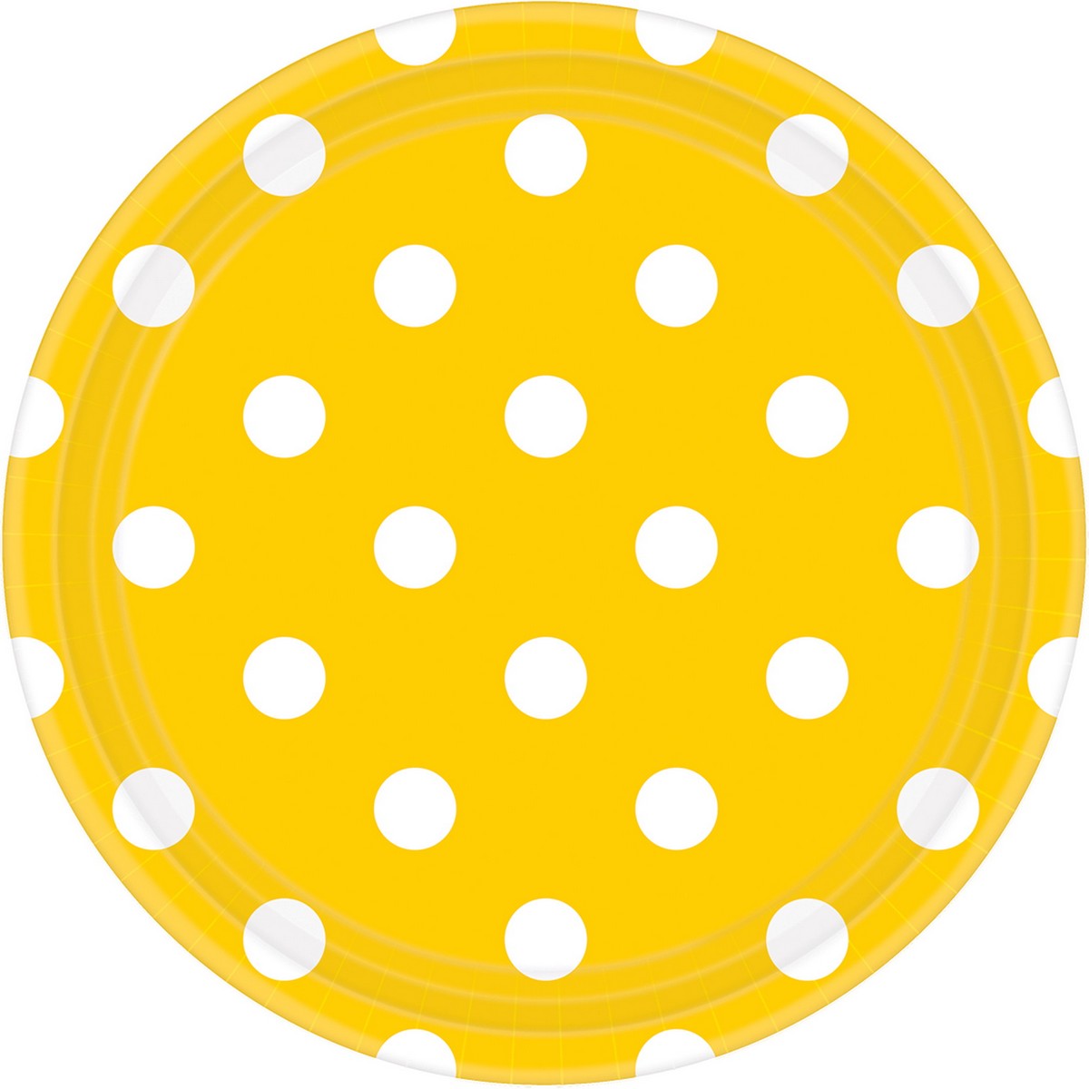 Dots 17cm Round Paper Plates Yellow Sunshine