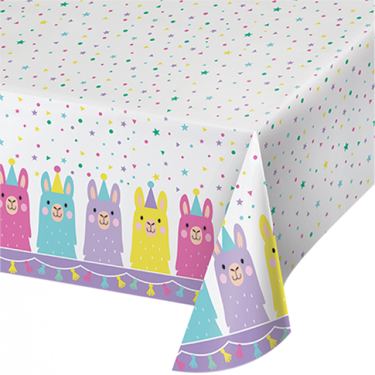 Llama Party Tablecover Plastic All Over Print 137cm x 259cm