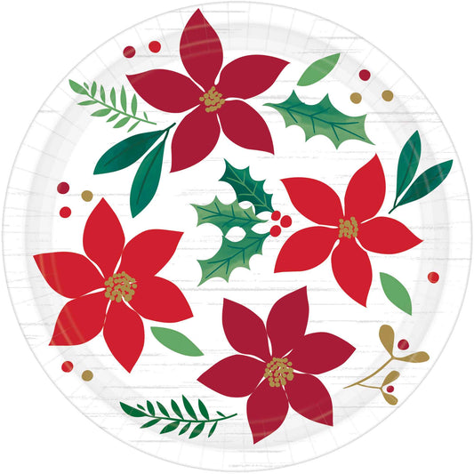 Christmas Wishes 17cm Round Paper Plates