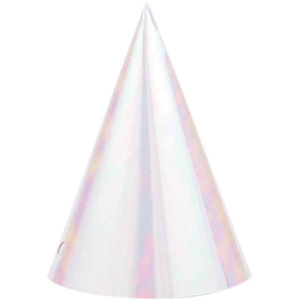 Iridescent Foil Cone Shaped Party Hats