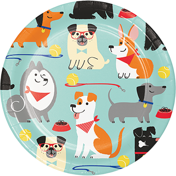 Dog Party Lunch Plates Paper 18cm