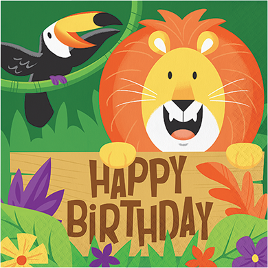 Jungle Safari Lunch Napkins Happy Birthday