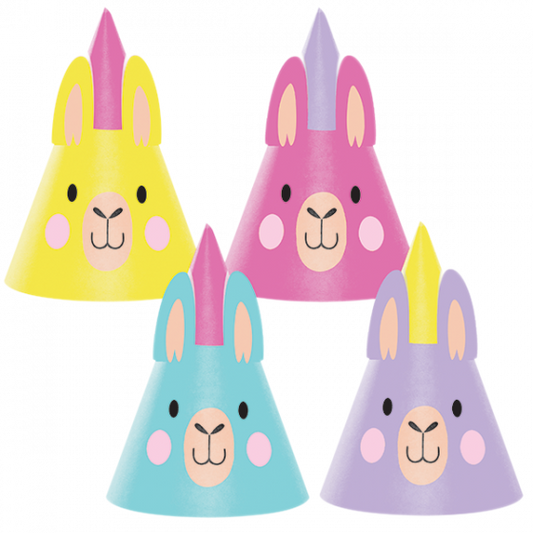 Llama Shaped Party Hats Assorted Designs