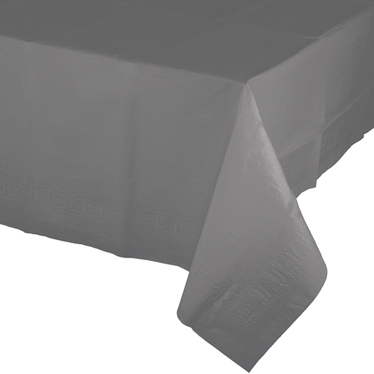 Glamour Gray Tablecover Tissue & Plastic Back 137cm x 274cm