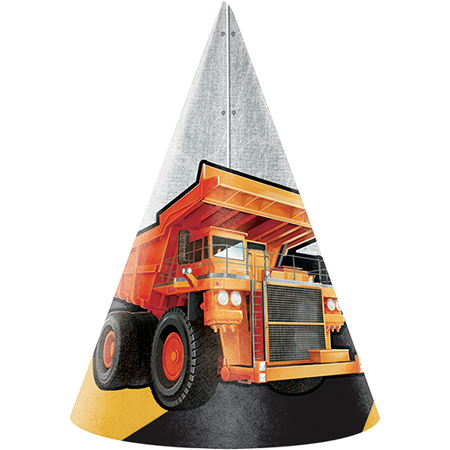 Big Dig Construction Cone Shaped Party Hats