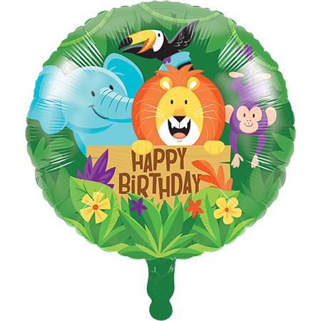 45cm Jungle Safari Foil Balloon Happy Birthday
