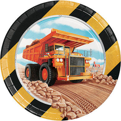 Big Dig Construction Lunch Plates Paper 18cm