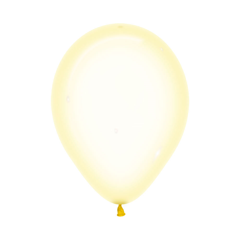 Sempertex 30cm Crystal Pastel Yellow Latex Balloons 321, 25PK