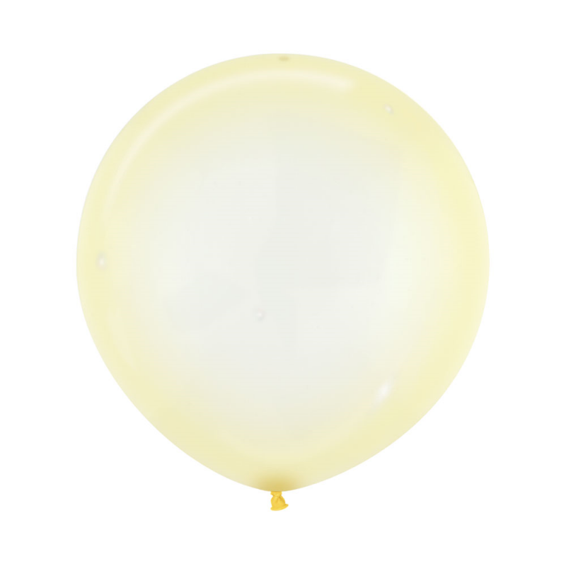 Sempertex 60cm Crystal Pastel Yellow Latex Balloons 321, 3PK