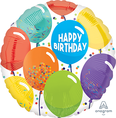 45cm Standard HX Happy Birthday Celebration Balloons S40