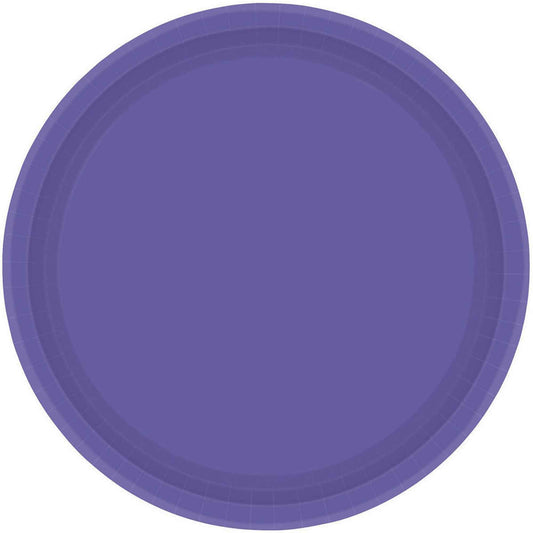 Paper Plates 9"/23cm Round 8CT - New Purple
