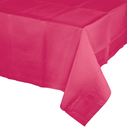 Hot Magenta Tablecover Tissue & Plastic Back 137cm x 274cm