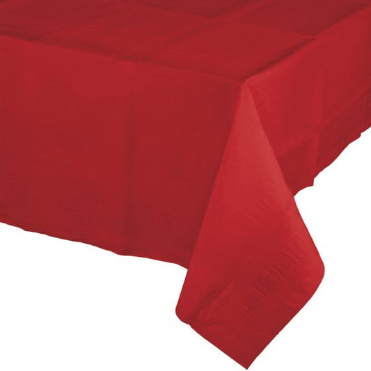 Classic Red Tablecover Tissue & Plastic Back 137cm x 274cm