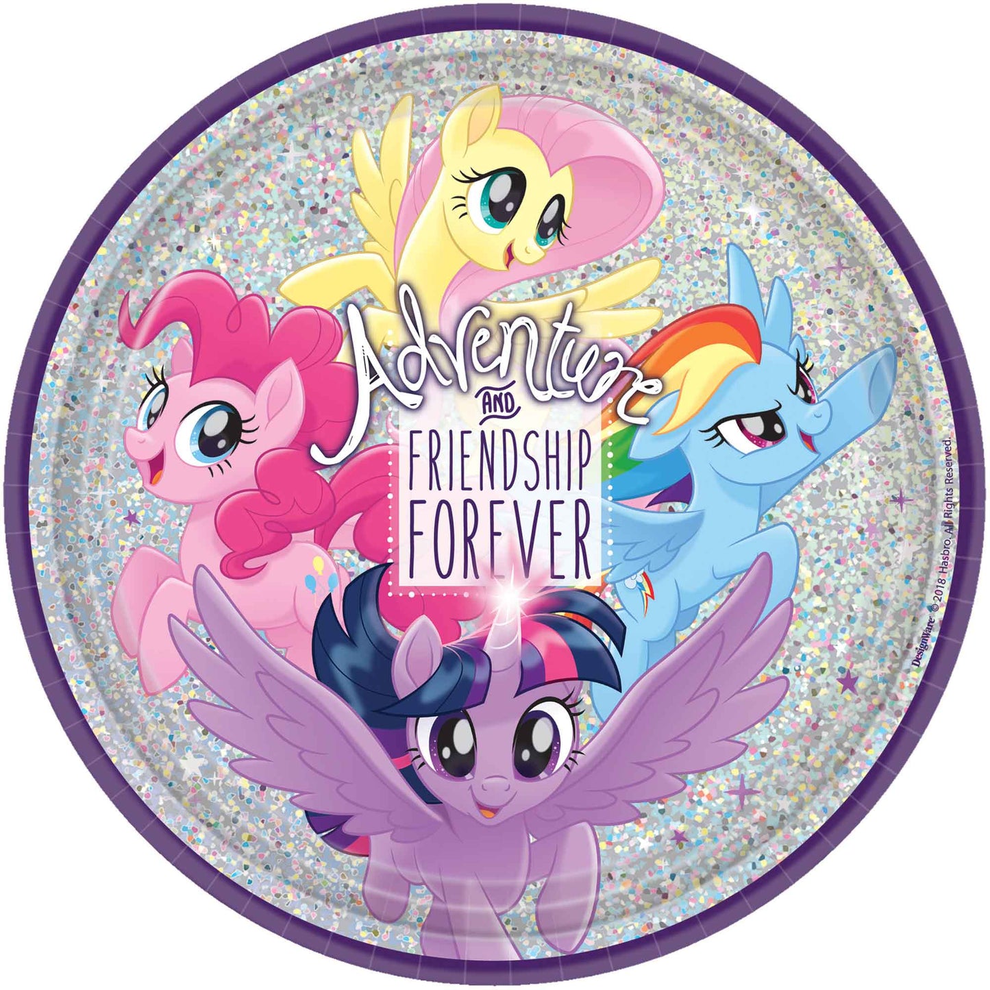 My Little Pony Friendship Adventures 23cm Round Prismatic Paper Plates