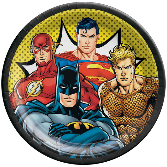 Justice League Heroes Unite 23cm Round Paper Plates