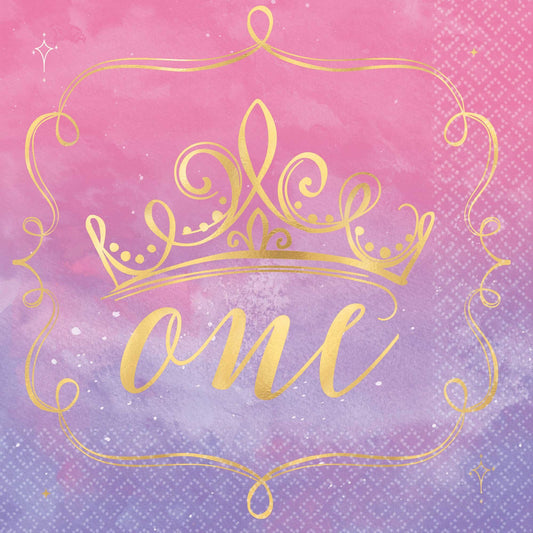 Disney Princess Once Upon A Time 1st Birthday Lunch Napkins Hot Stamped