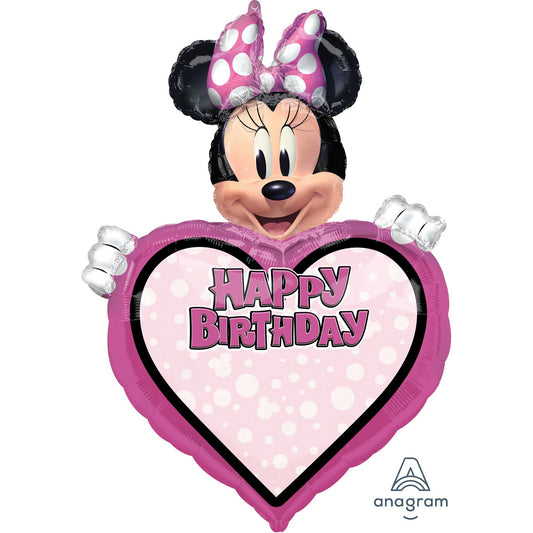 SuperShape Personalized XL Minnie Mouse Forever Happy Birthday P40