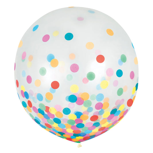 Latex Balloons 60cm & Confetti Blue & Silver