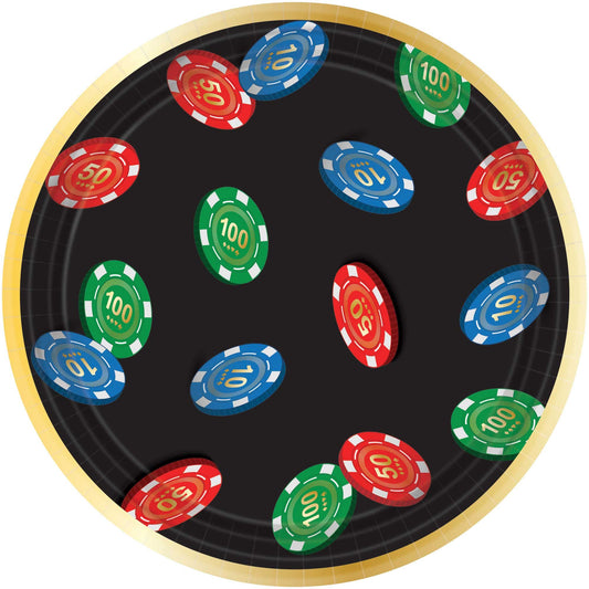 Roll The Dice Casino 17cm Round Paper Plates