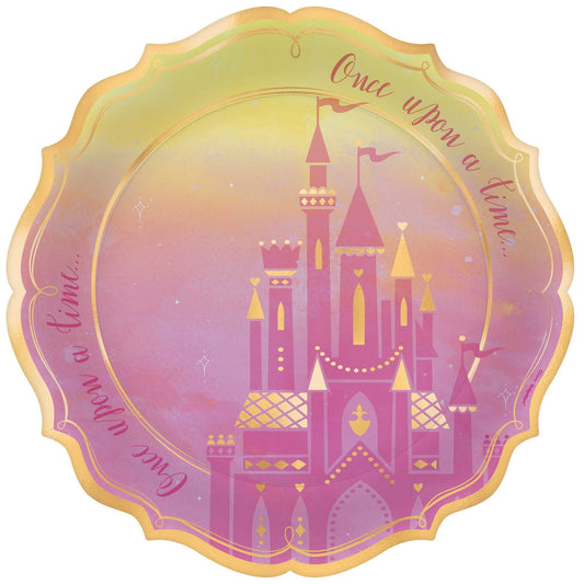 Disney Princess Once Upon A Time 26cm Metallic Shaped Paper Plates
