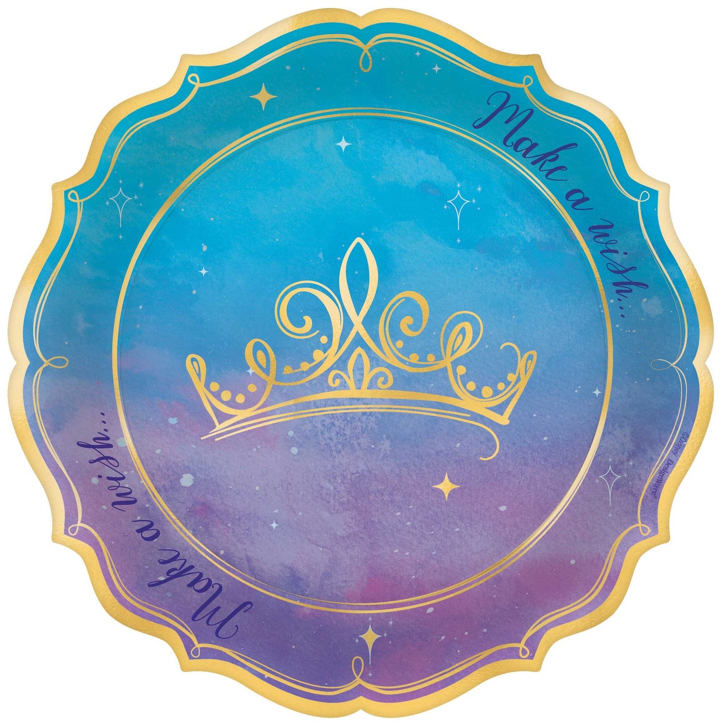 Disney Princess Once Upon A Time 17cm Metallic Shaped Paper Plates