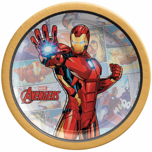 Marvel Avengers Powers Unite Iron Man 17cm Round Paper Plates