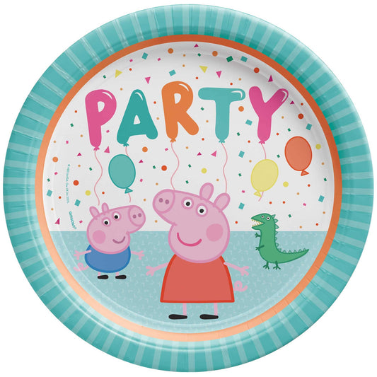 Peppa Pig Confetti Party 23cm Round Paper Plates