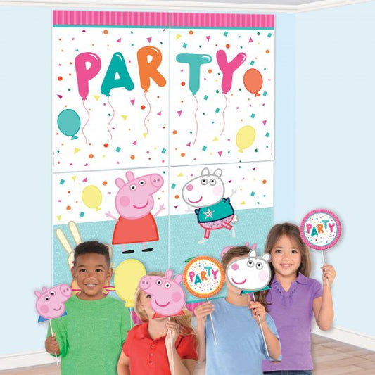 Peppa Pig Confetti Party Scene Setter & Assorted Photo Props
