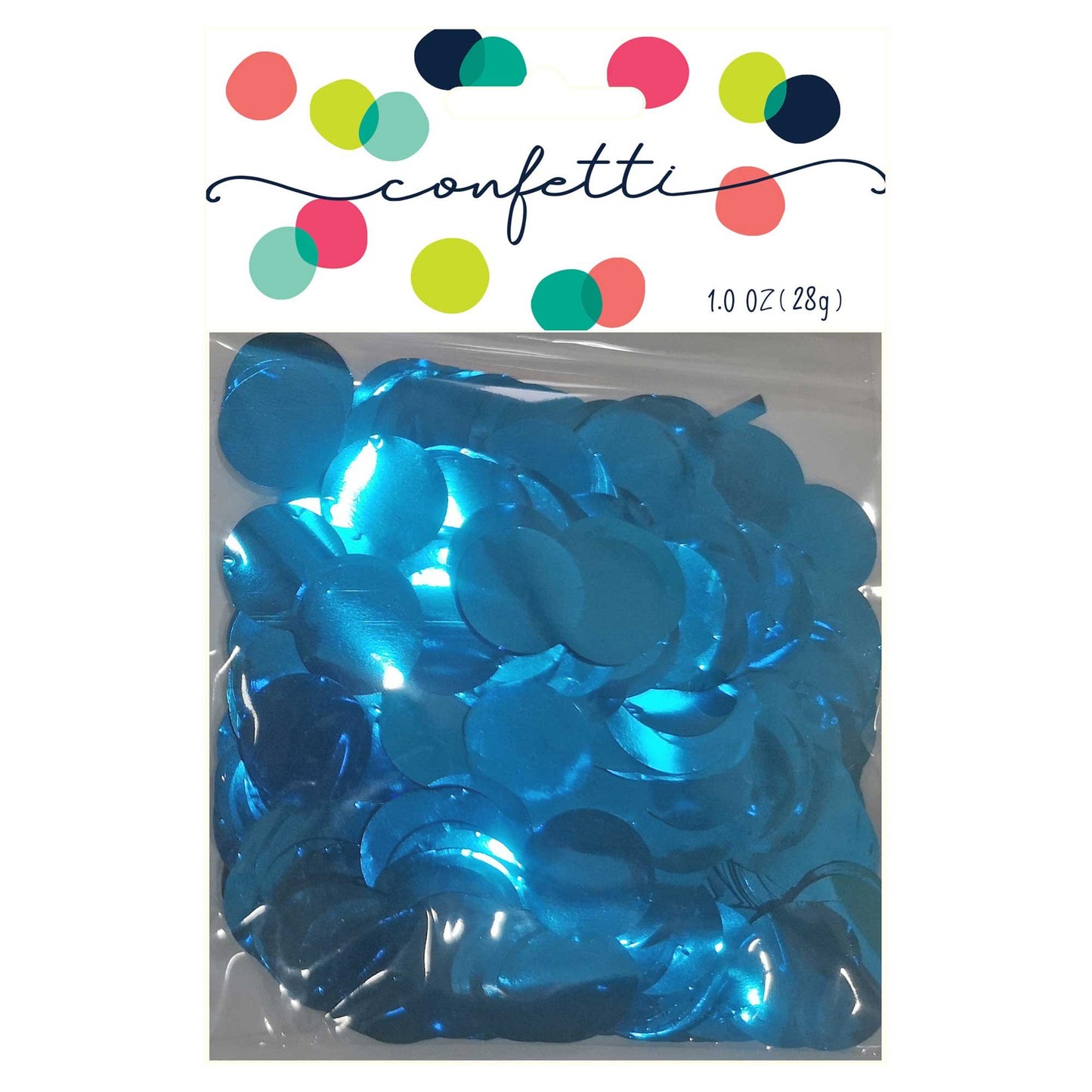 Confetti Circles Metallic Caribbean Blue 2cm Foil 28g