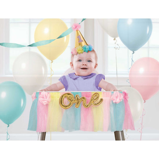 1st Birthday Girl Deluxe High Chair Decoration