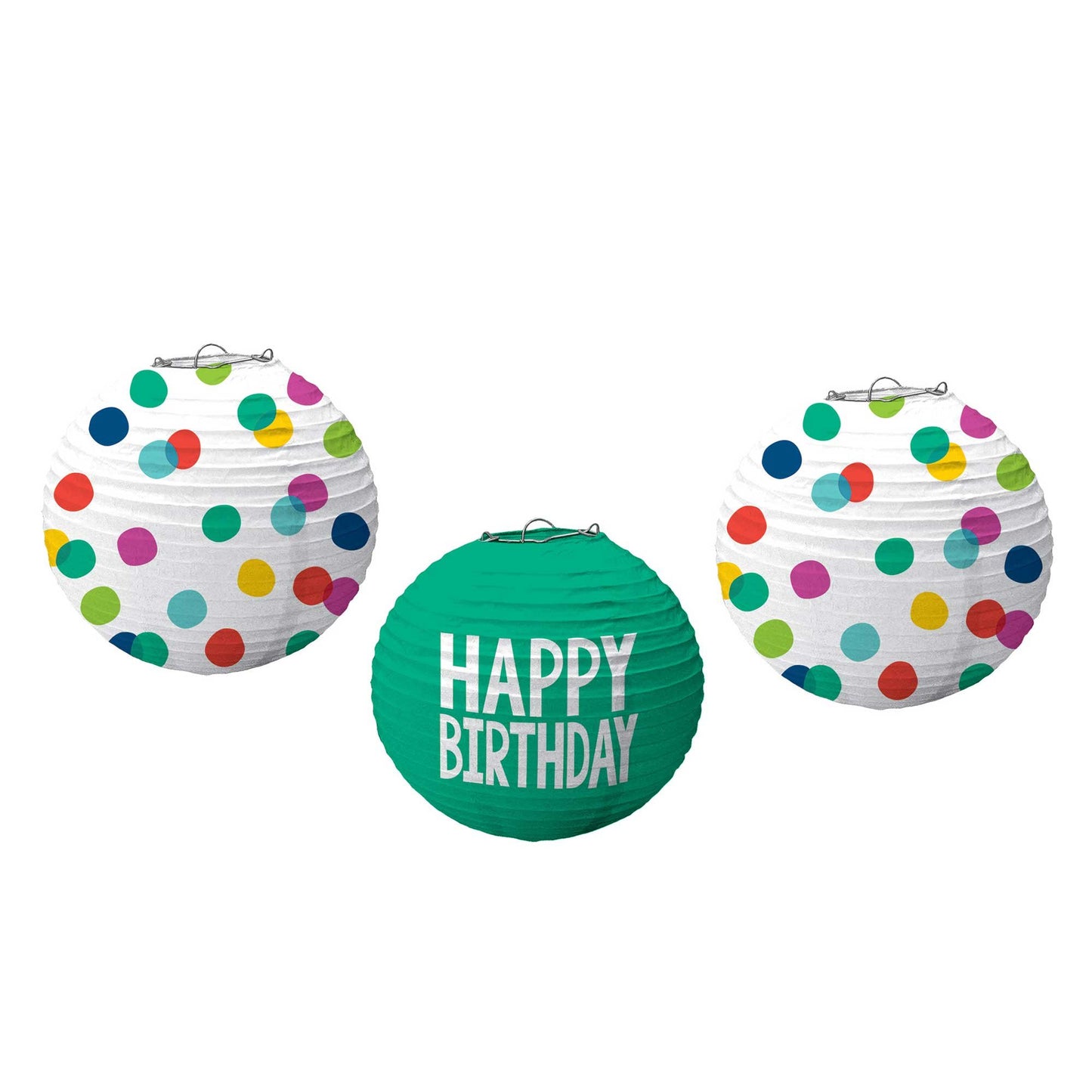 Happy Dots Happy Birthday Paper Lanterns