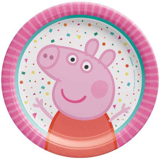 Peppa Pig Confetti Party 17cm Round Paper Plates