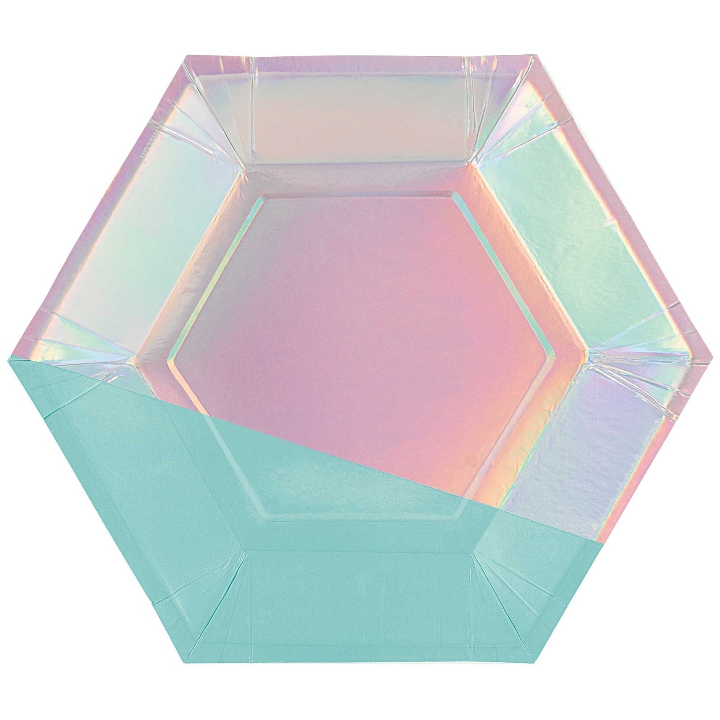 Shimmering Party 23cm Iridescent Hexagonal Paper Plates
