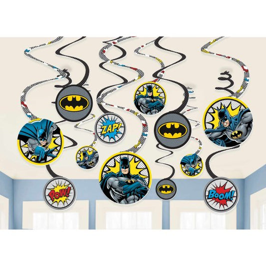Batman Heroes Unite Spiral Swirls Hanging Decorations
