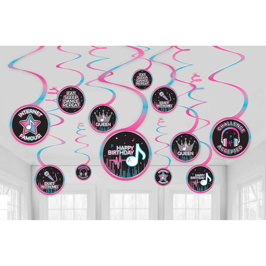 Internet Famous Birthday Spiral Swirls Hanging Decorations