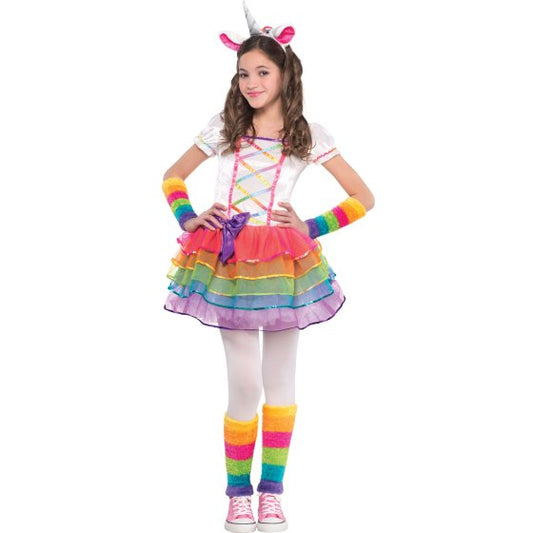 Costume Rainbow Unicorn Girls 8-10 Years