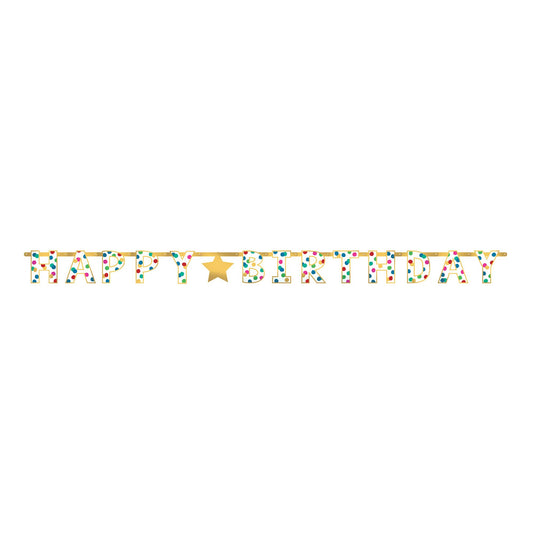 Happy Dots Happy Birthday Foil Letter Banner