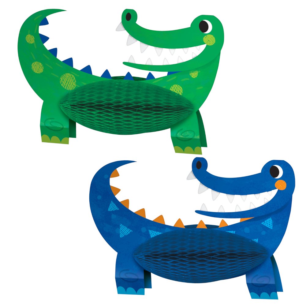 Alligator Party Centrepiece Honeycomb 3D Set 21cm x 30cm