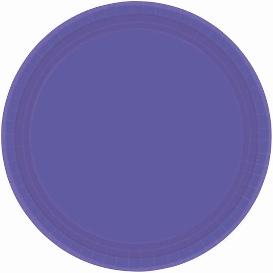 Paper Plates 23cm Round 20CT - New Purple