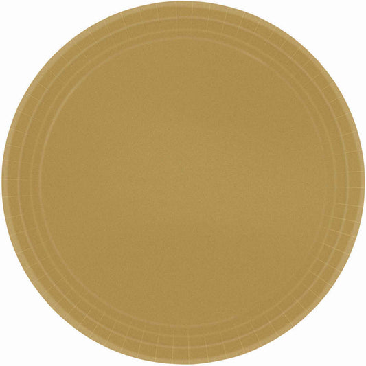 Paper Plates 23cm Round 20CT - Gold