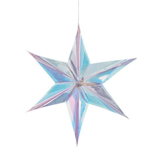 Luminous Birthday Iridescent Foil Star Hanging Decoration