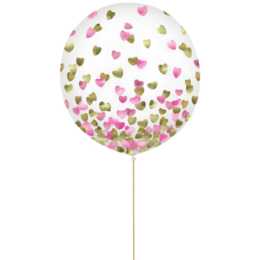 Latex Balloons 60cm & Confetti Hearts