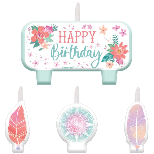 Free Spirit Happy Birthday Candle Set
