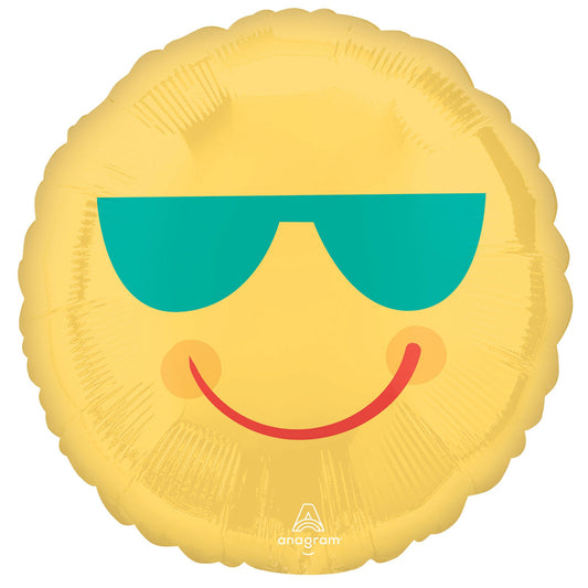 45cm Standard HX Yellow Smiley Face & Sunglasses S40