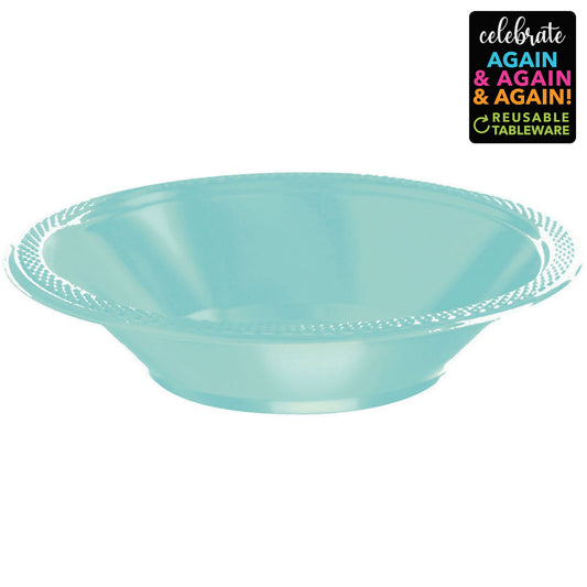 Premium Plastic Bowls 355ml 20 Pack - Robin's Egg Blue